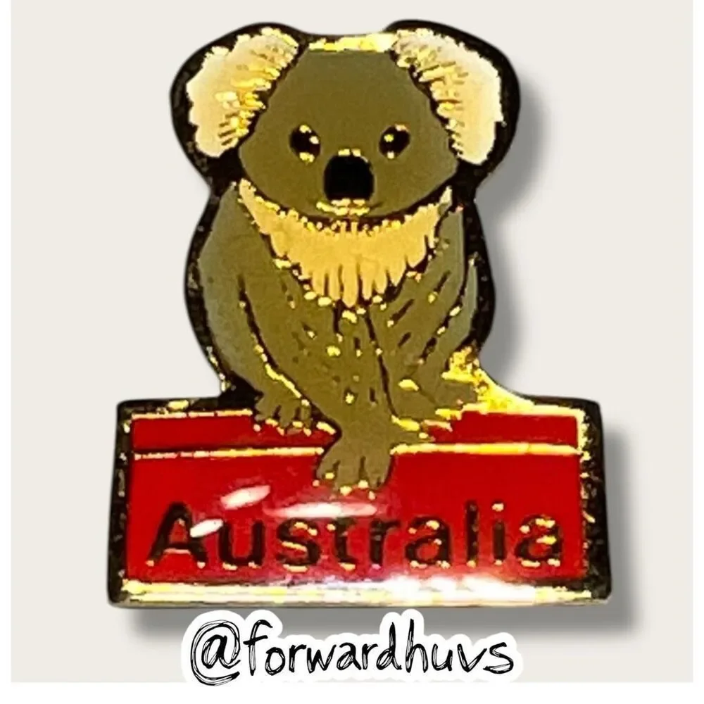 Bundle Sale 3 for $15 | Koala Australia Souvenir Pin – Gold Tone – Red Base